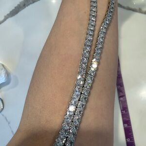 Silver Crystal Tennis Necklace - Women Jewelry